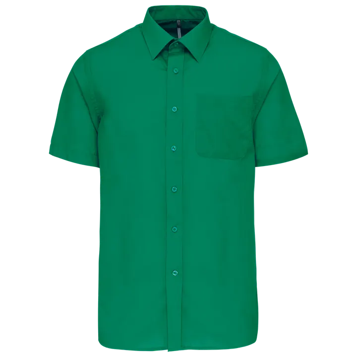 Popeline Kurzarmhemd Baumwollpolyester pflegeleicht für Herren Kelly Green