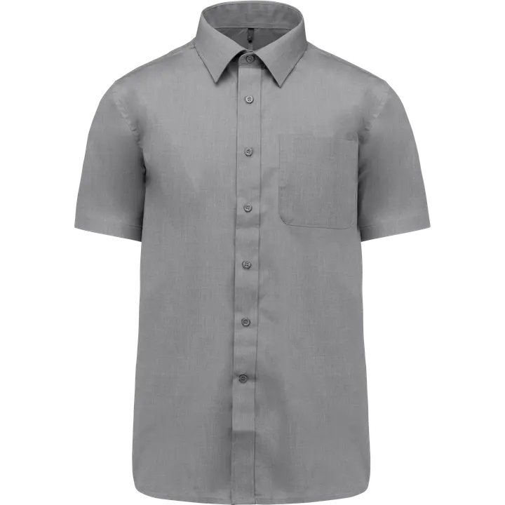 Popeline Kurzarmhemd Baumwollpolyester pflegeleicht für Herren Marl Storm Grey