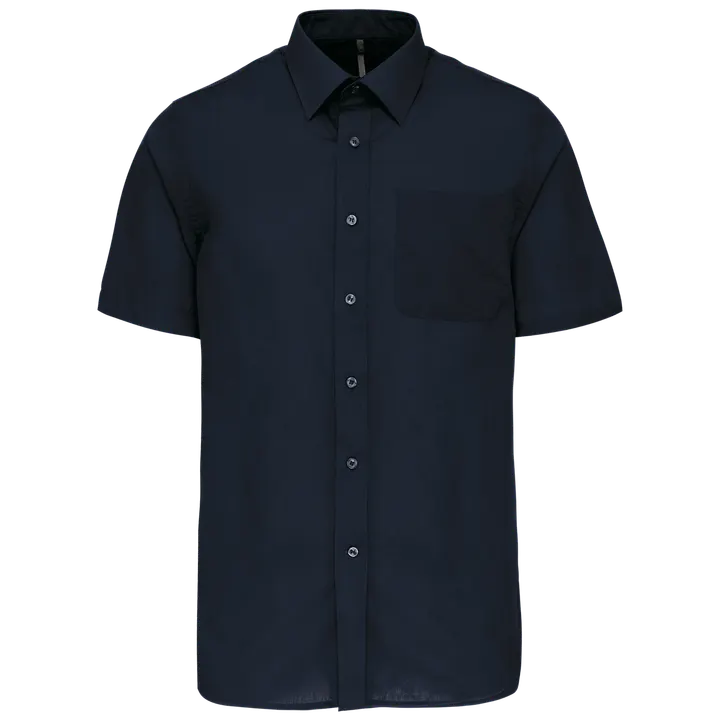 Popeline Kurzarmhemd Baumwollpolyester pflegeleicht für Herren Navy