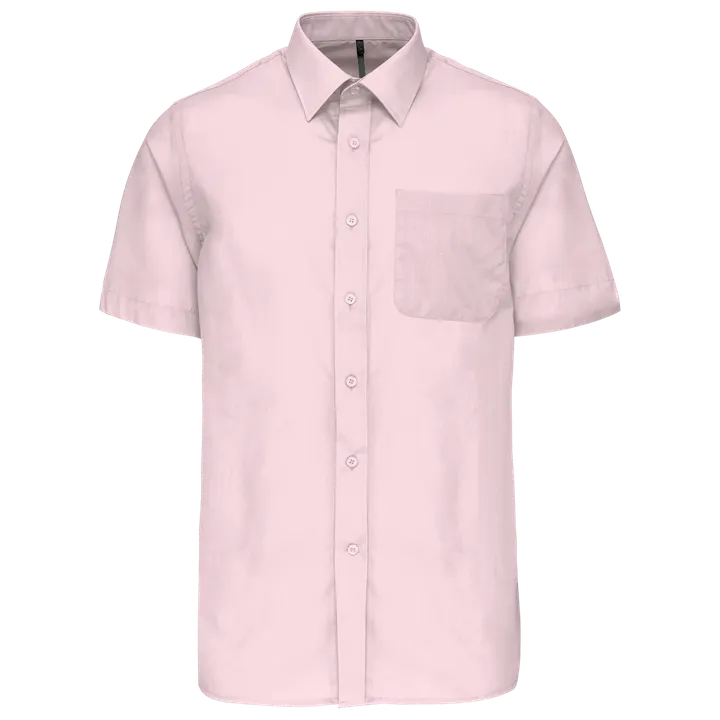 Popeline Kurzarmhemd Baumwollpolyester pflegeleicht für Herren Pale Pink