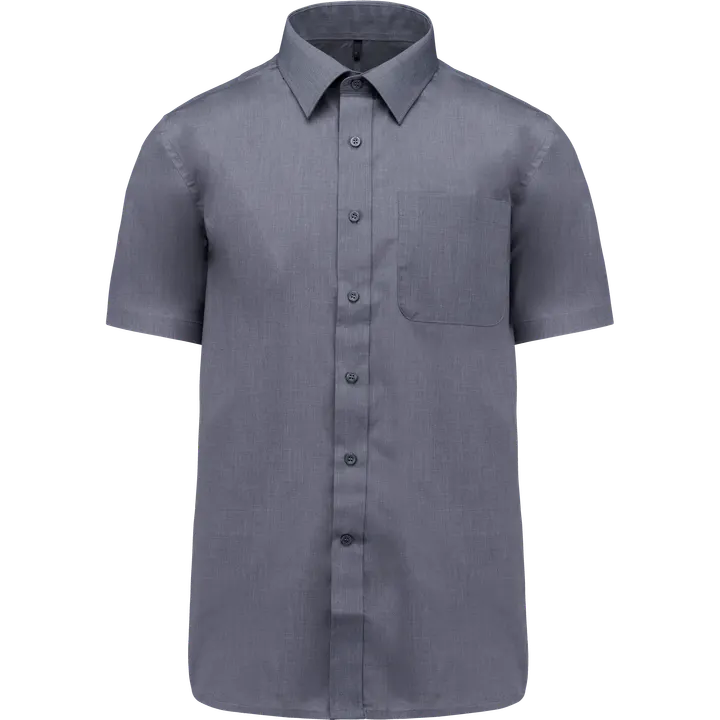 Popeline Kurzarmhemd Baumwollpolyester pflegeleicht für Herren Urban Grey