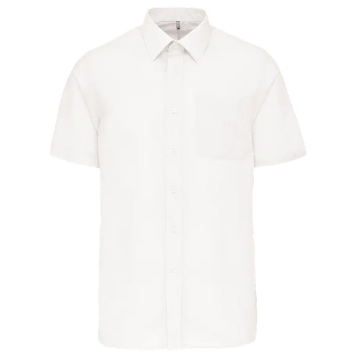 Popeline Kurzarmhemd Baumwollpolyester pflegeleicht für Herren White