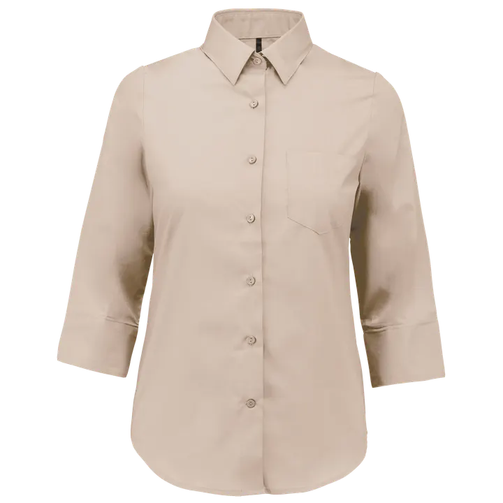 Chemise popeline polycoton manches 3/4 entretien facile femme Angora
