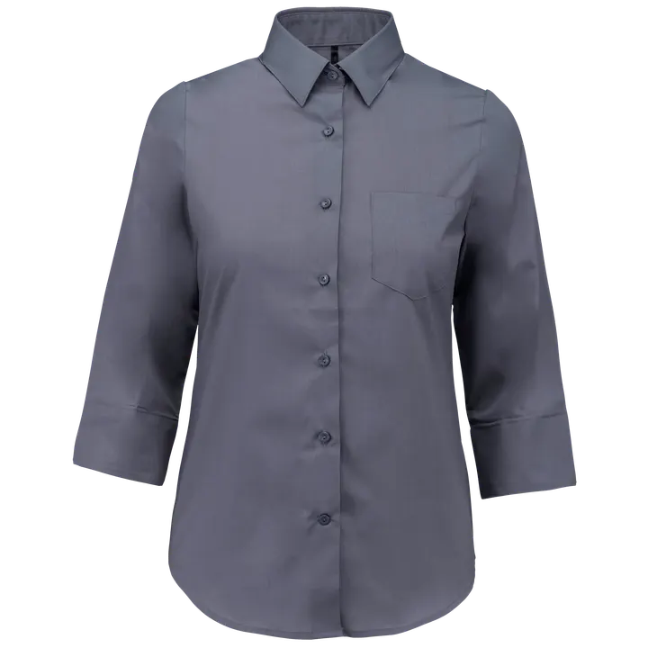 Chemise popeline polycoton manches 3/4 entretien facile femme Urban Grey