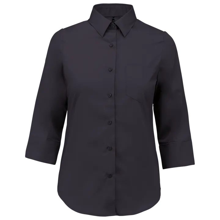 Chemise popeline polycoton manches 3/4 entretien facile femme Zinc