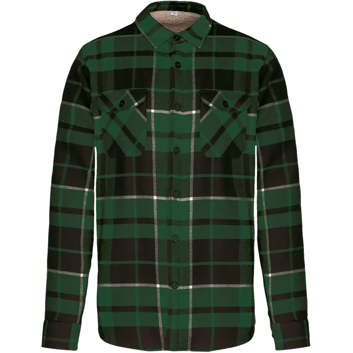 Surchemise à carreaux doublée sherpa homme Forest Green / Black Checked