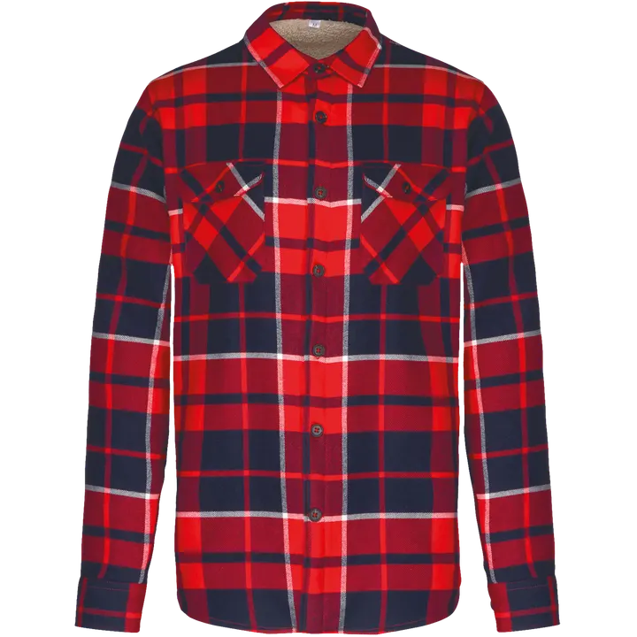 Surchemise à carreaux doublée sherpa homme Red / Navy checked