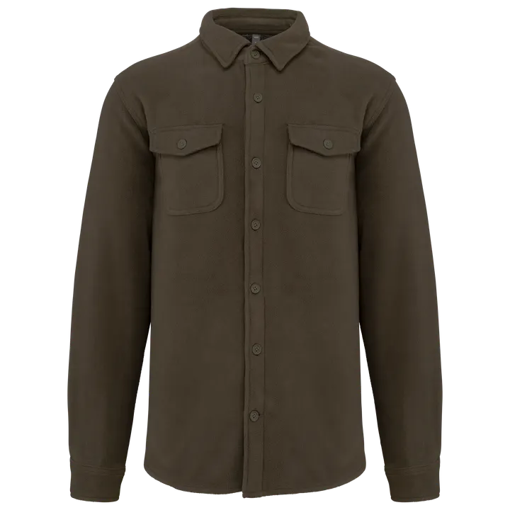 Surchemise polaire doublée sherpa polaire homme Dark Khaki / Storm Grey