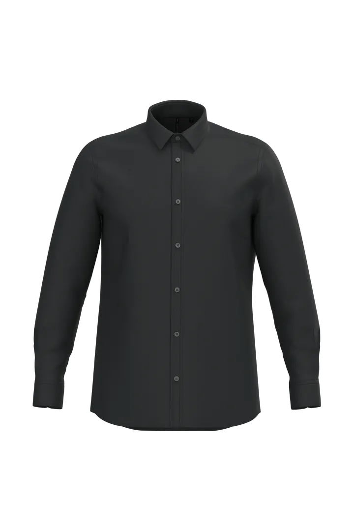 Chemise popeline polycoton sans poche entretien facile homme Black