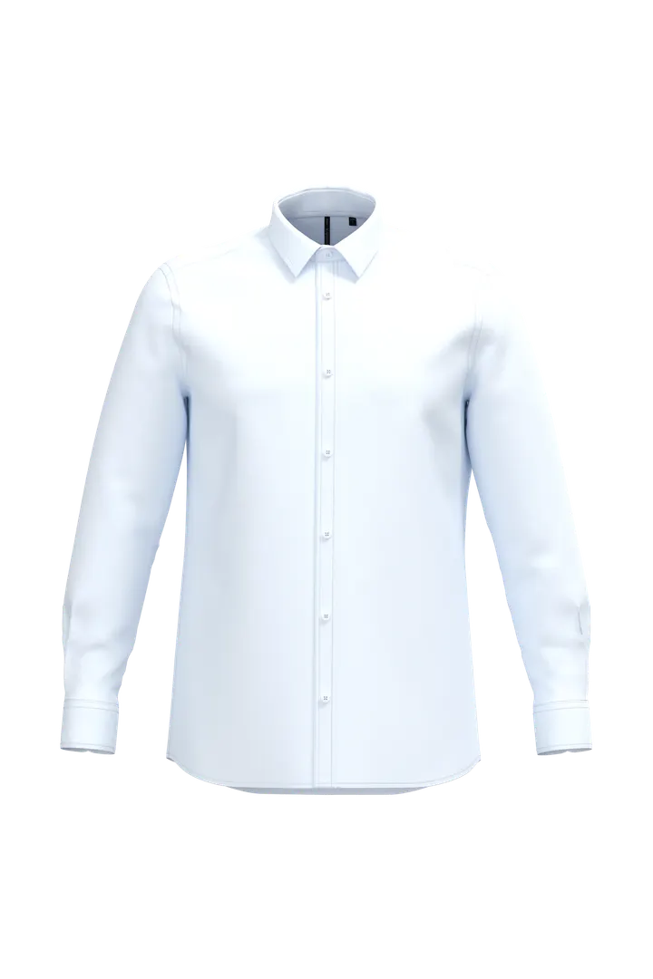 Chemise popeline polycoton sans poche entretien facile homme White