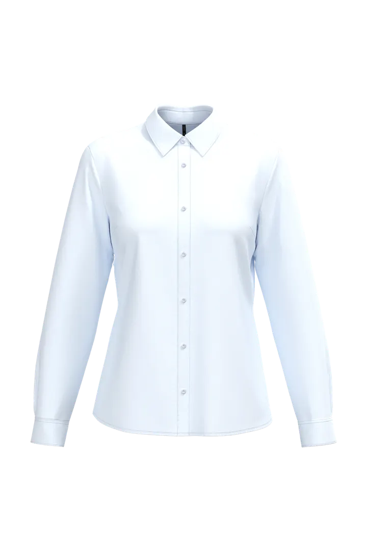 Chemise popeline polycoton sans poche entretien facile femme White