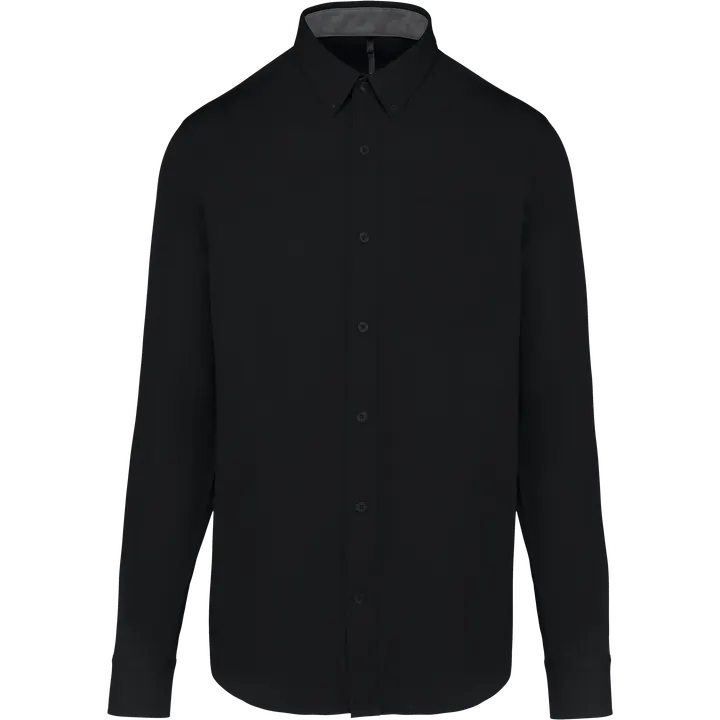 Langarm-Baumwollhemd Nevada für Herren Black