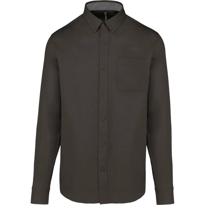 Langarm-Baumwollhemd Nevada für Herren Dark Grey