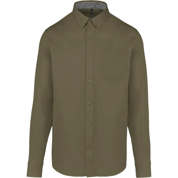 Langarm-Baumwollhemd Nevada für Herren Light khaki