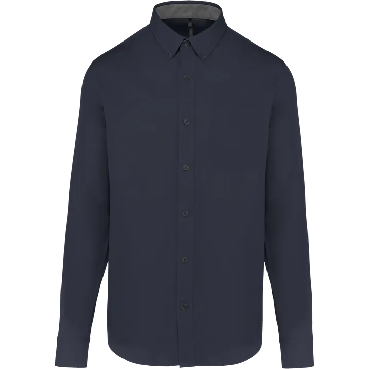 Langarm-Baumwollhemd Nevada für Herren Navy