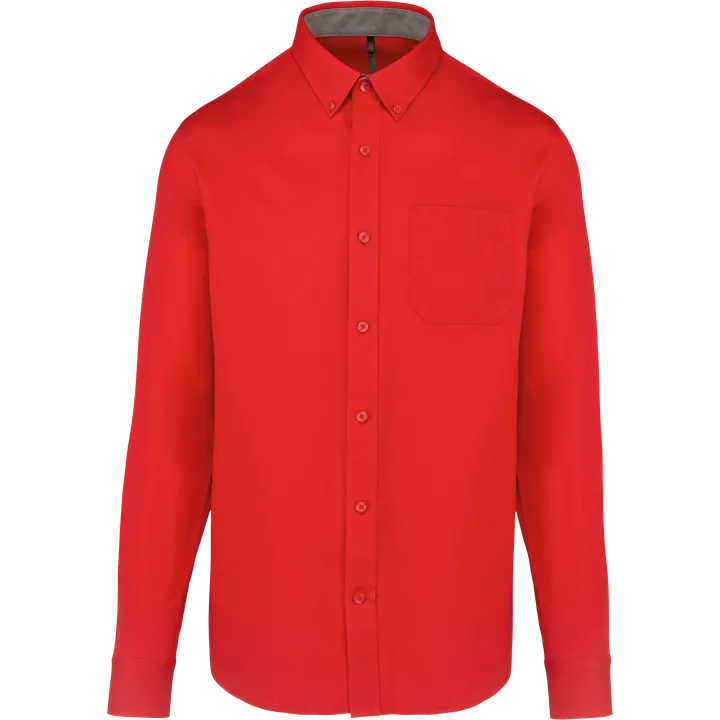 Langarm-Baumwollhemd Nevada für Herren Red
