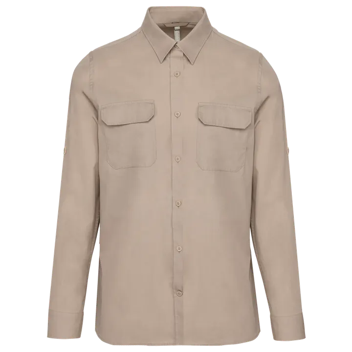 Langarm-Safarihemd Beige
