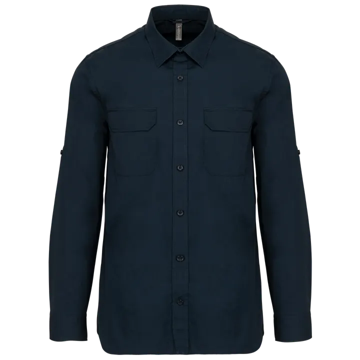 Langarm-Safarihemd Navy
