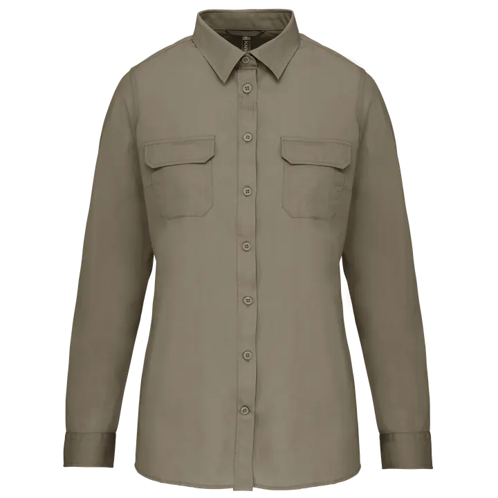 Chemise safari manches longues femme Light khaki