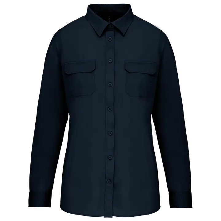 Chemise safari manches longues femme Navy