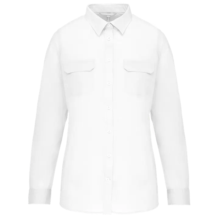 Chemise safari manches longues femme White
