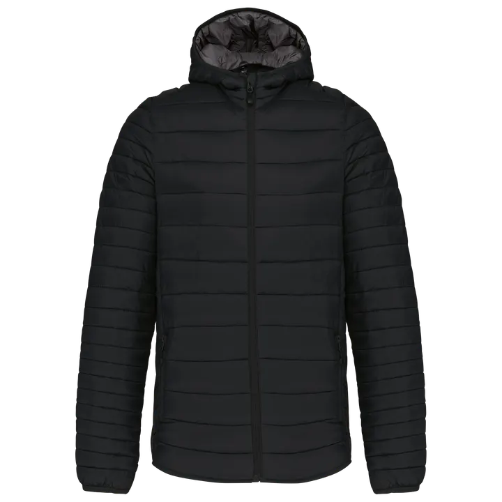 Leichte Herren-Steppjacke mit Kapuze Black