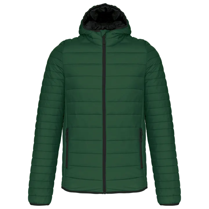 Leichte Herren-Steppjacke mit Kapuze Forest Green