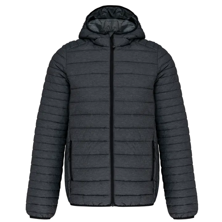 Leichte Herren-Steppjacke mit Kapuze Marl Dark Grey