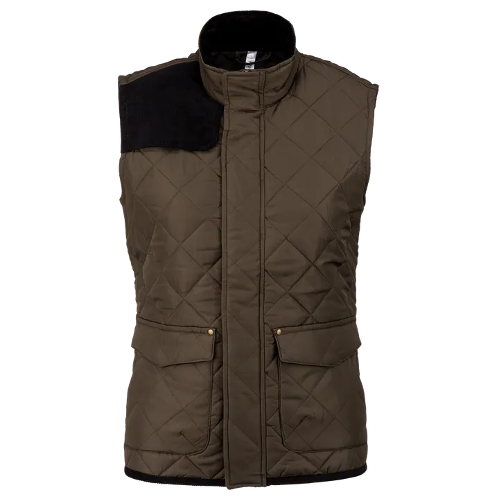 Damen Steppweste Mossy Green / Black