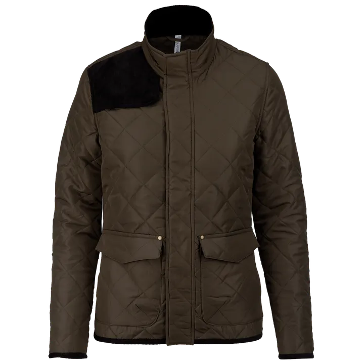 Damen-Steppjacke Mossy Green / Black