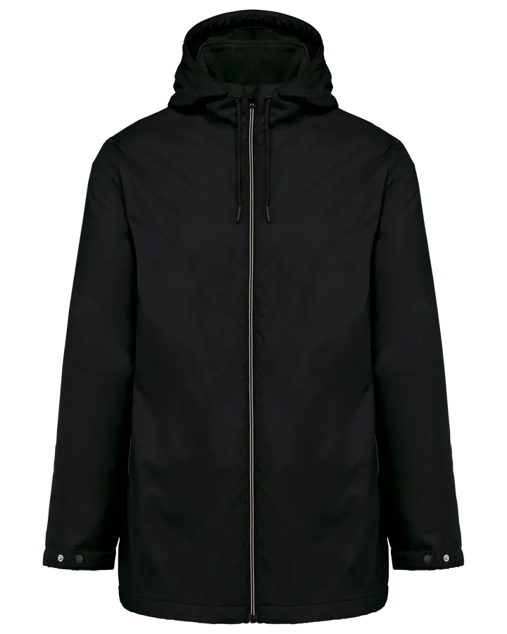 Gefütterte Unisex-Kapuzenjacke aus Mikrofleece Black