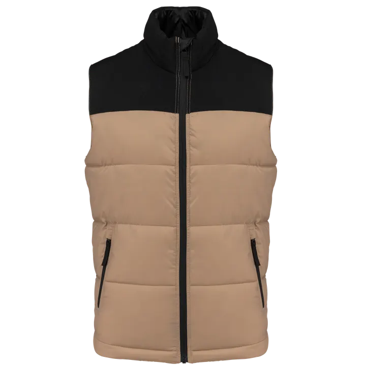 Gesteppter Unisex-Bodywarmer in zwei Farbtönen Wet Sand / Black