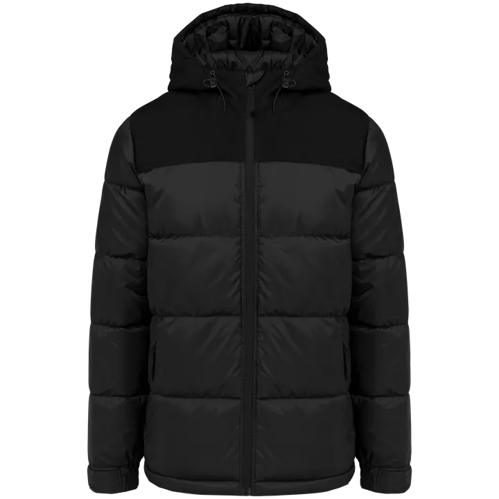 Unisex Steppparka mit Kapuze in zwei Farbtönen Black