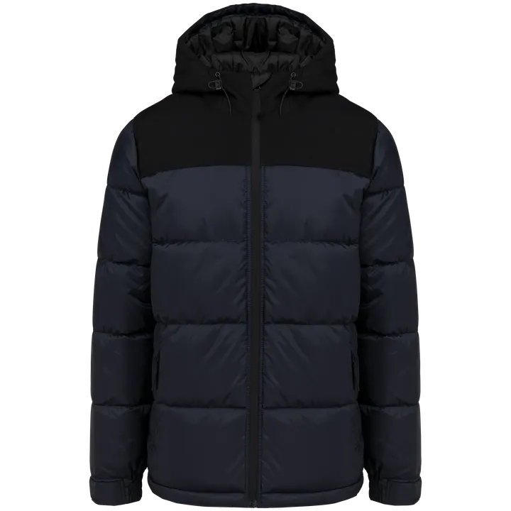 Unisex Steppparka mit Kapuze in zwei Farbtönen Navy / Black