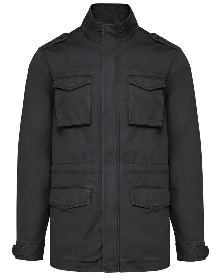 Safari-Jacke für Herren Washed black
