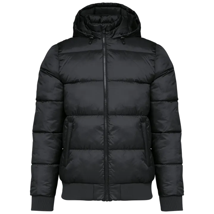 Recycelte Unisex-Ripstop-Jacke mit Kapuze Black