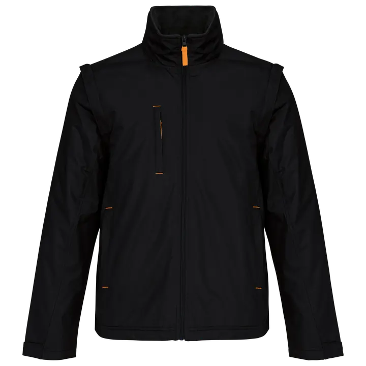Jacke mit abnehmbaren Ärmeln Mann Black / Orange