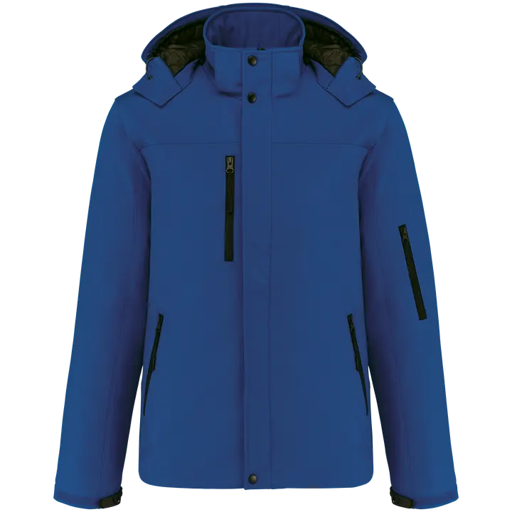 Herrenparka Softshell wattiert mit Kapuze Dark Royal Blue