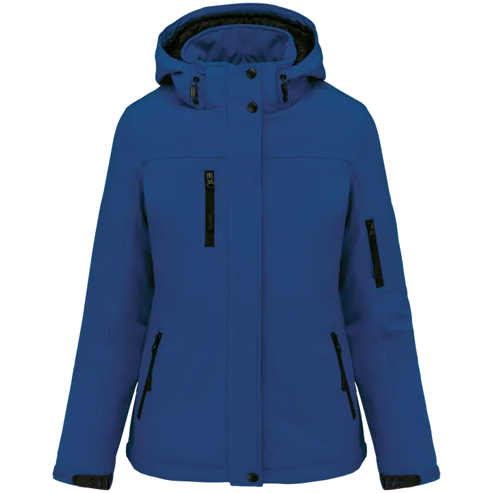 Damenparka Softshell wattiert mit Kapuze Dark Royal Blue