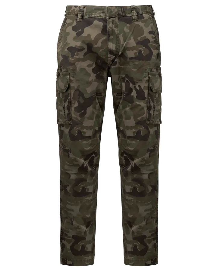 Herrenhose mit mehreren Taschen Olive Camouflage