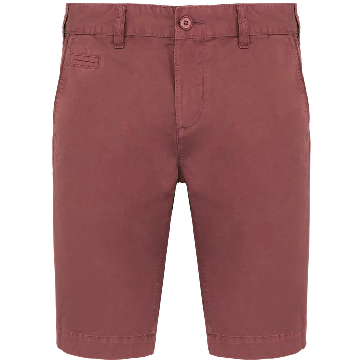 Bermuda-Shorts für Herren im ausgewaschenen Look Washed Marsala