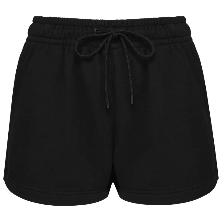 Umweltfreundliche Shorts aus gebürstetem Molton für Damen Black