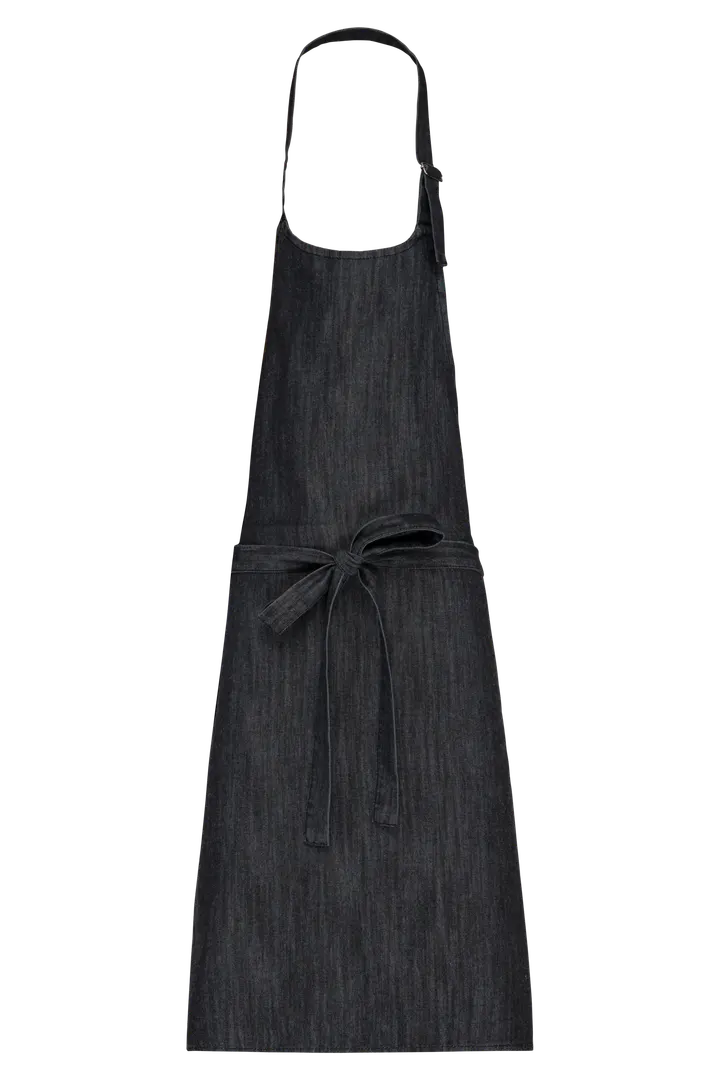 Tablier polycoton sans poche Black Denim