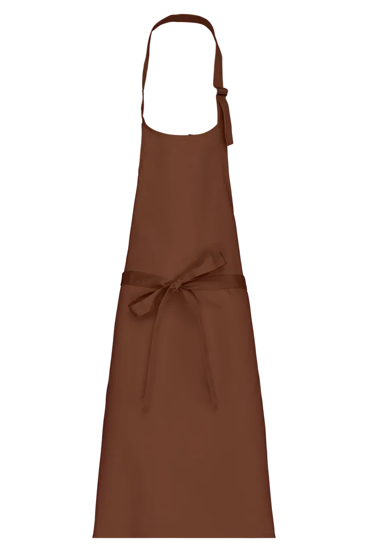 Tablier polycoton sans poche Cacao