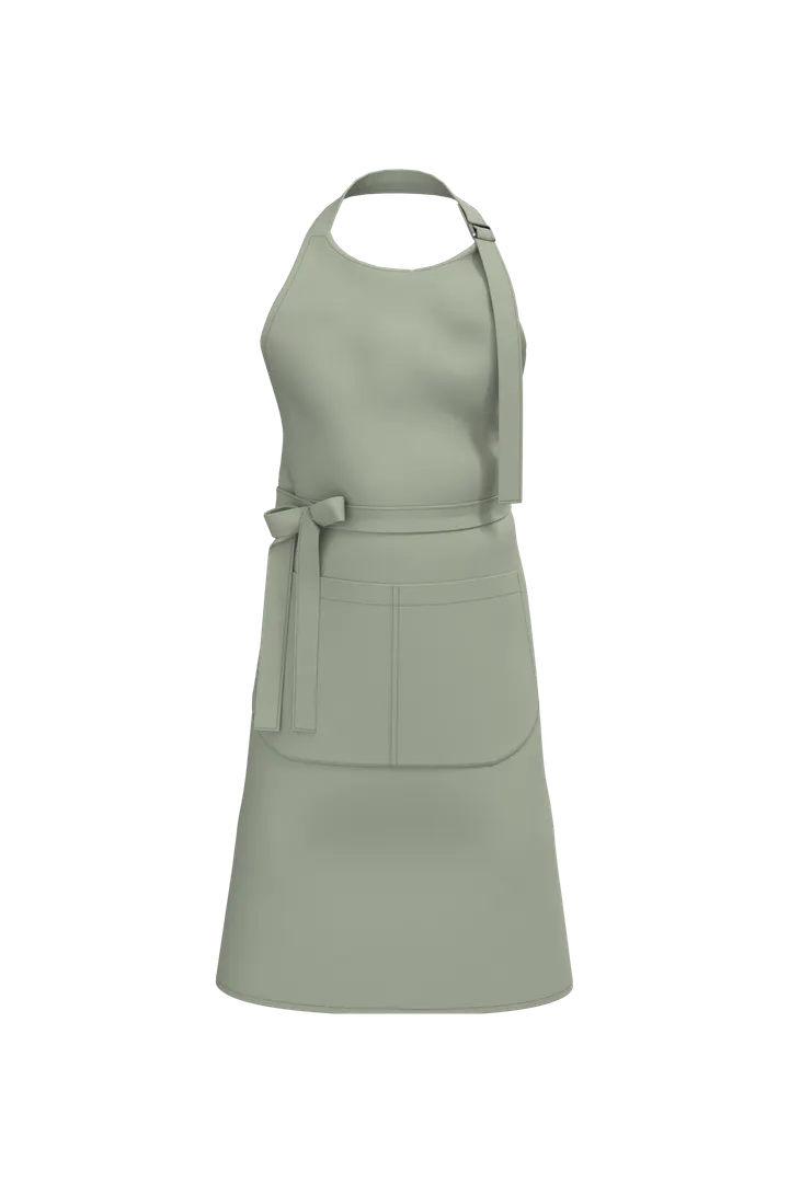 Bio-Baumwolle Schürze mit Tasche Almond Green