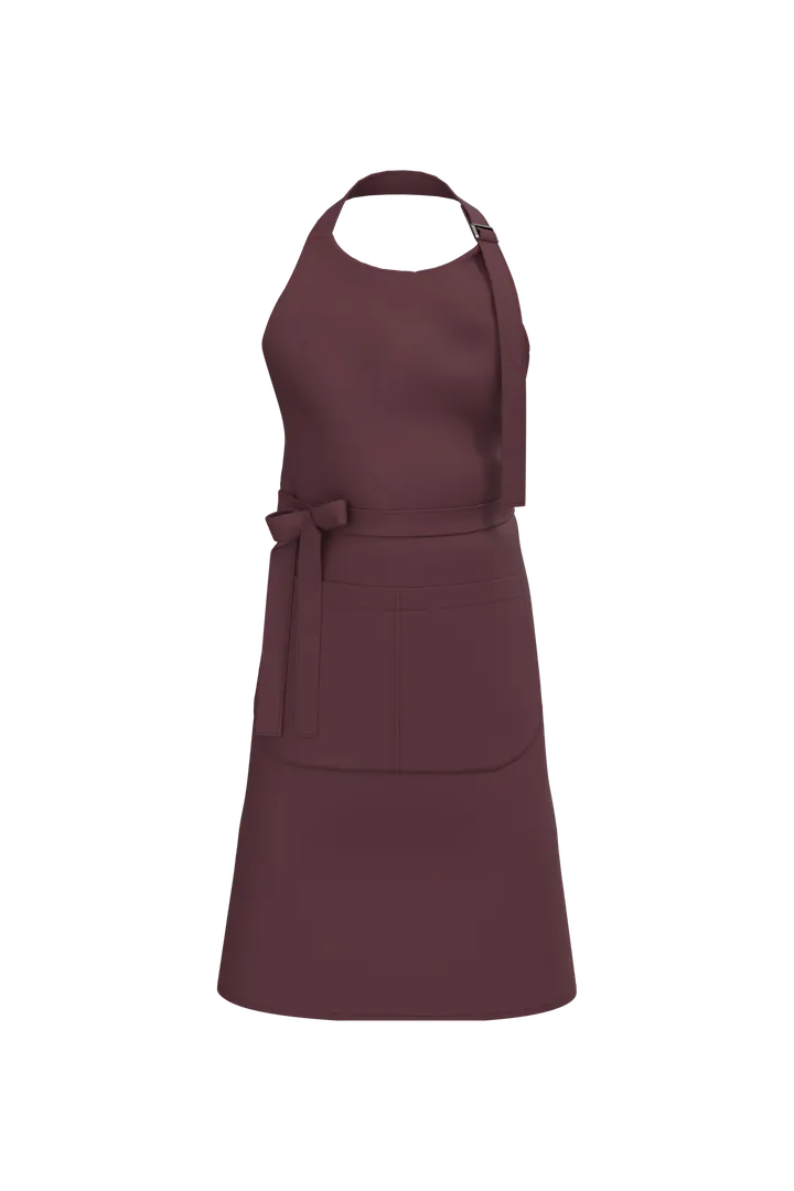 Bio-Baumwolle Schürze mit Tasche Dark Cherry