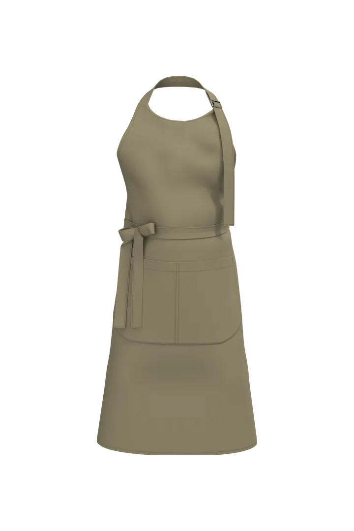 Bio-Baumwolle Schürze mit Tasche Light Olive Green