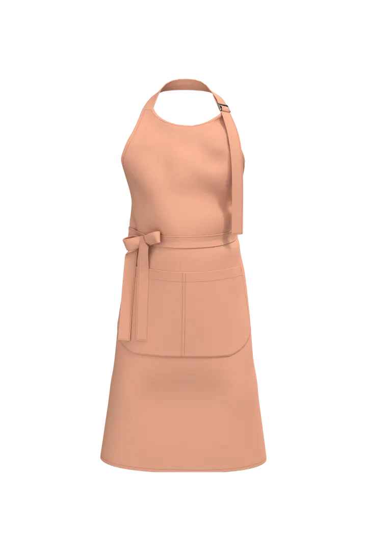 Bio-Baumwolle Schürze mit Tasche Peach