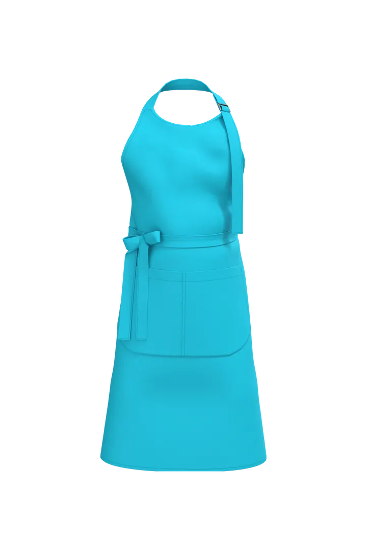 Bio-Baumwolle Schürze mit Tasche Sea Turquoise