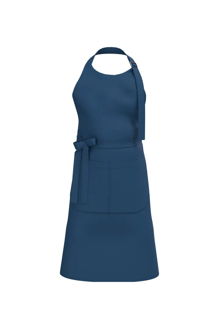 Bio-Baumwolle Schürze mit Tasche True Indigo